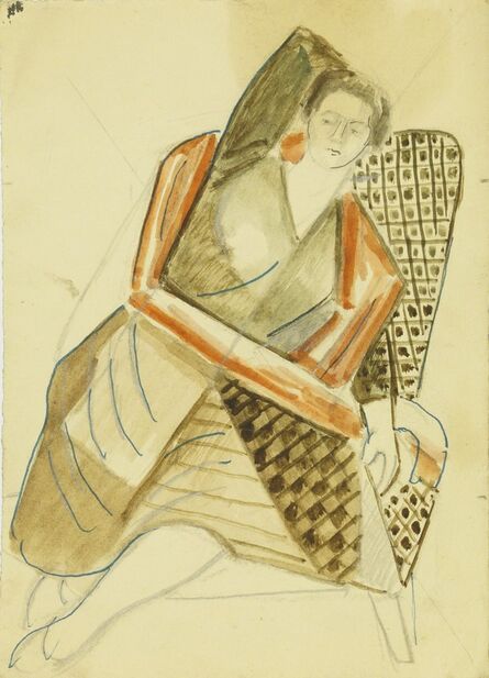 Marie Vorobieff Marevna, ‘Portrait of Frida Kahlo, (recto), Self-portrait, 1957,(verso)’