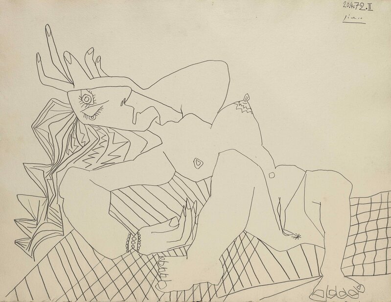 Pablo Picasso, ‘Nu Couché’, 1972, Drawing, Collage or other Work on Paper, Pencil on paper, Simon Capstick-Dale Fine Art