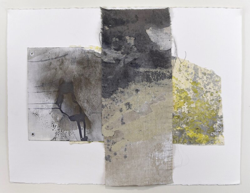 Judith Kruger, ‘Terrain Study 21’, 2017, Mixed Media, Mineral, plant and shell pigments, sumi, grommets, stitching on linen and mixed papers, SHIM Art Network