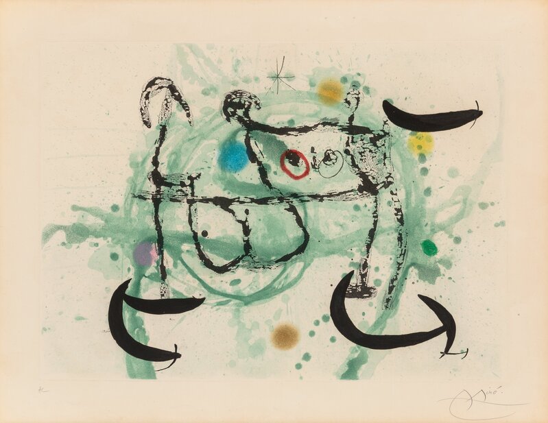 Joan Miró, ‘L'écartelée’, 1970, Print, Etching and aquatint in colors with carborundum on Mandeure rag paper, Heritage Auctions