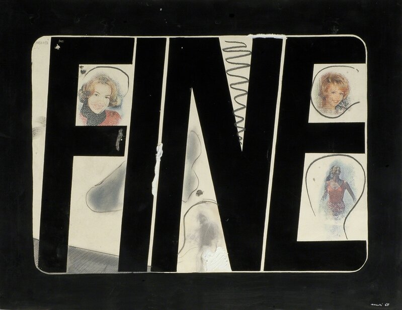 Fabio Mauri, ‘Schermo fine (Screen end)’, 1965, Drawing, Collage or other Work on Paper, Mixed media on paper, Hauser & Wirth