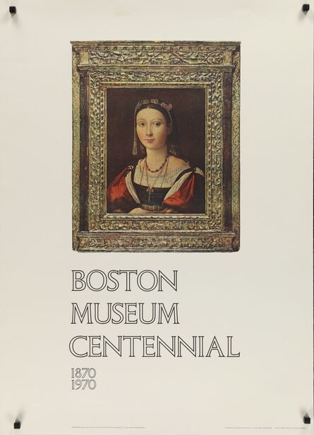 Raphael, ‘BOSTON MUSEUM CENTENNIAL German art exhibition,  Raphael's Portrait of a Young Girl Rare Poster, (Magnets are for photography only and are not on the actual poster.), FREE DOMESTIC SHIPPING ’, 1970