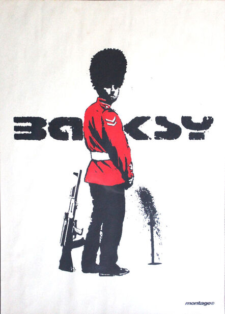 After Banksy, ‘Pissing Guard (rare 2002 poster by Banksy for Japanese brand Montage)’, 2002
