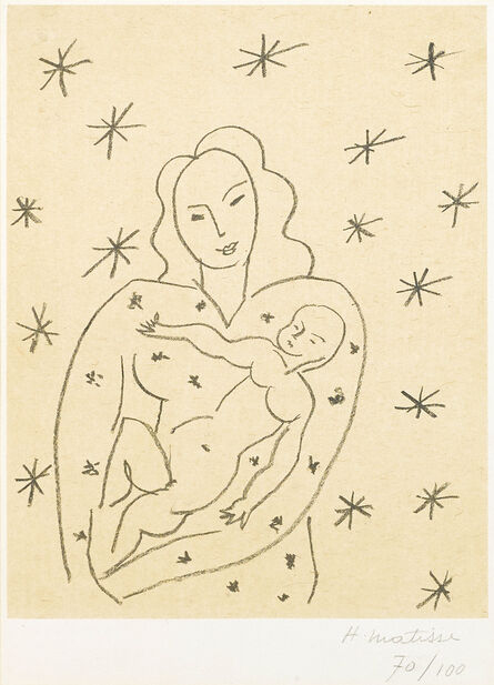 Henri Matisse, ‘Vierge et Enfant sur fond etoile, 70/100’, 1951
