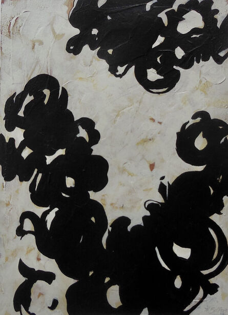 Helen Bellaver, ‘Winter 4 - Contemporary Painting w/ Stunning Brushstrokes (Black+Cream)’, 2022