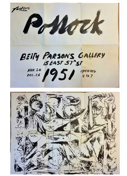 Jackson Pollock, ‘"Jackson Pollock", 1951, Betty Parsons Gallery NYC, Exhibition Invite/Poster’, 1951