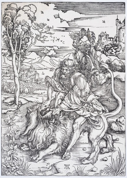 Albrecht Dürer, ‘Samson Rending the Lion’, 1497-8