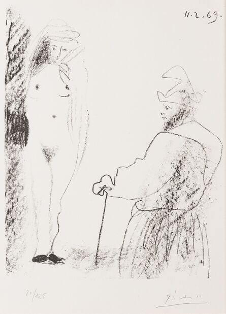 Pablo Picasso, ‘Femme Nue et Homme a la Canne (Bloch 1464)’, 1969