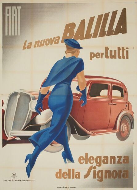 Marcello Dudovich, ‘FIAT BALILLA, L’ELEGANZA DELLA SIGNORA’, ca 1934