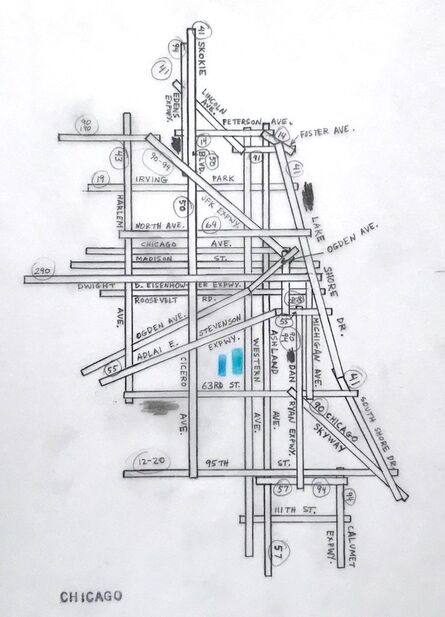 Greg Colson, ‘Chicago (Stick Map Study)’, 2020
