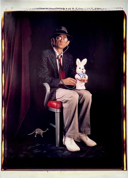 William Wegman, ‘David Van Tiegman with Bunny’, ca. 1982
