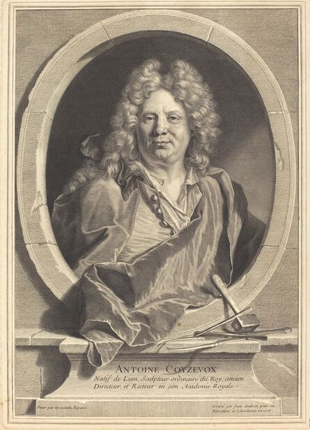 Jean Audran after Hyacinthe Rigaud, ‘Antoine Coyzevox’, 1708