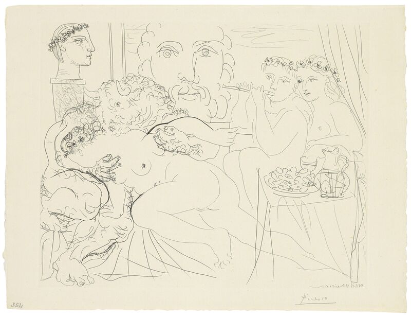 Pablo Picasso, ‘Minotaure caressant une femme, from: La Suite Vollard’, 1933, Print, Etching on Montval laid paper, Christie's