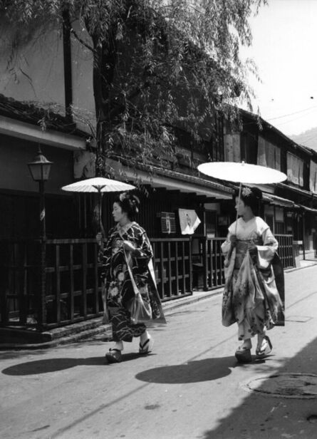 Asano Kiichi, ‘Parasols in Gion Quarter, Kyoto Japan’, 1950s