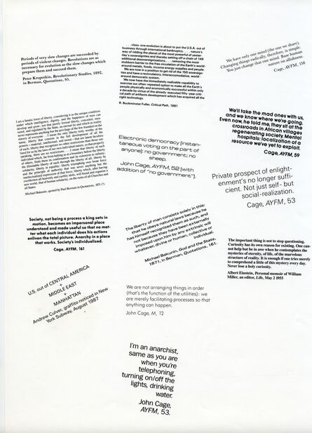 John Cage, ‘Anarchy program’, 1988