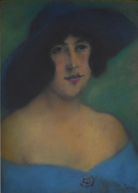 József Rippl-Rónai, ‘Portrait of Woman with a Hat’, ca. 1900