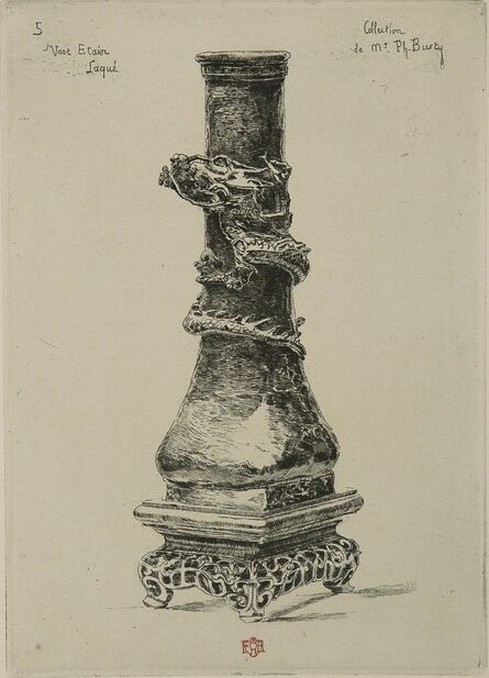 Félix Hilaire Buhot, ‘Japonisme: Vase etain laque’, 1875