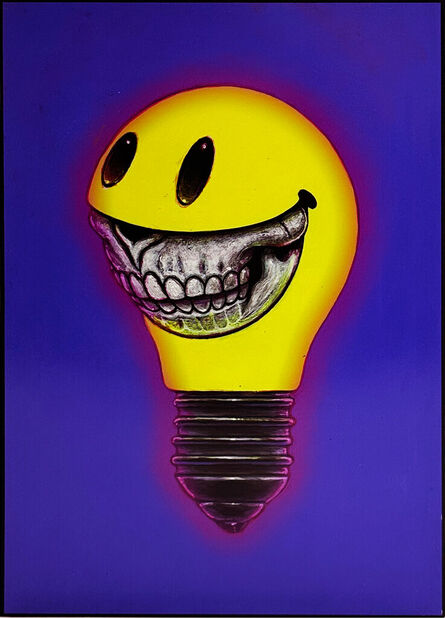 Ron English, ‘'Light Cult Crypto Club: Framed Bulb' (purple) **ON SALE**’, 2023