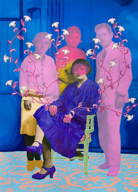 Daisy Patton, ‘Untitled (Mother and Father with Two Daughters and White Flowers)’, 2022