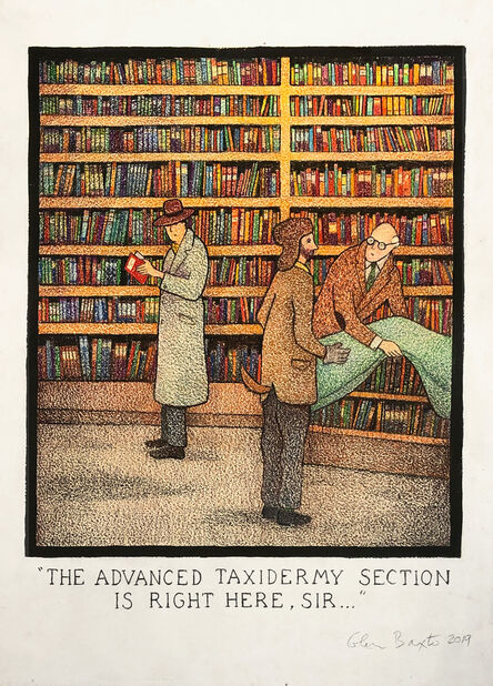 Glen Baxter, ‘The advanced taxidermy section...’, 2019