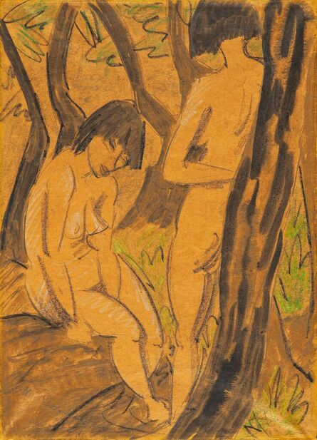 Otto Mueller, ‘Zwei Mädchen im Wald’, circa 1925