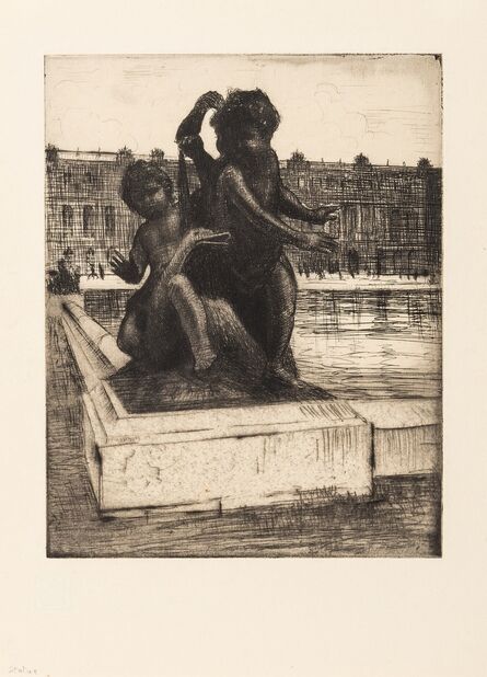 Christopher Richard Wynne Nevinson, ‘Statue at Versailles (Black 88)’, 1922