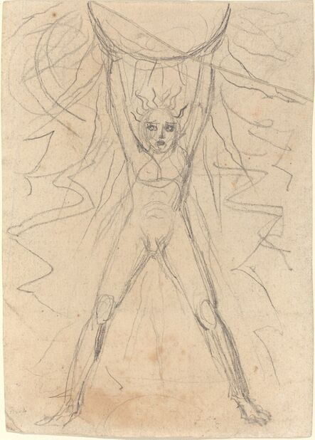 William Blake (1757-1827), ‘Los Supporting the Sun [recto]’, probably c. 1793