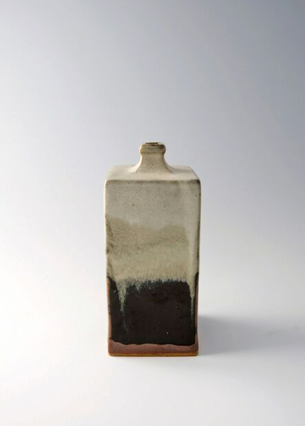Shōji Hamada, ‘Rectangular bottle, black and nuka glaze’, Late 1960s