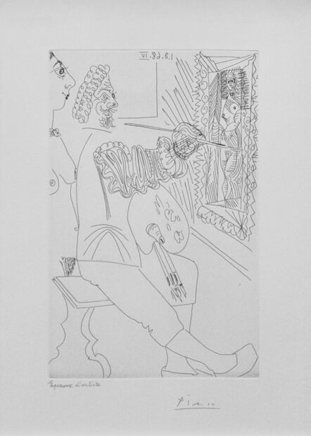 Pablo Picasso, ‘ARTISTE PEINTRE AU TRAVAIL, AVEC UN MODELE LAID, FROM SERIES 347 (BLOCH 1711)’, 1968