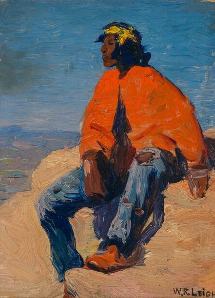 William Robinson Leigh, ‘Indian Sitting on a Rock, No. 3’