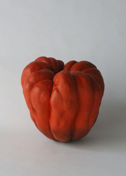 Katsumata Chieko, ‘Biomorphic sculpture in the form of a pumpkin with matte glazes in red and black’, 2015