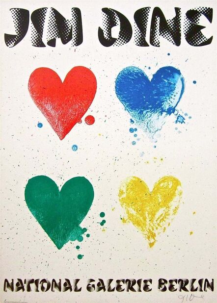 Jim Dine, ‘Four Hearts, 1971 Signed National Gallerie Berlin Exhibition Poster’, 1971