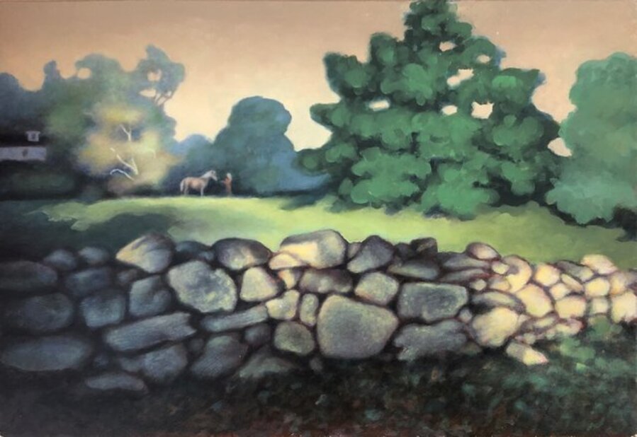 California Farm Landscape with Horse
