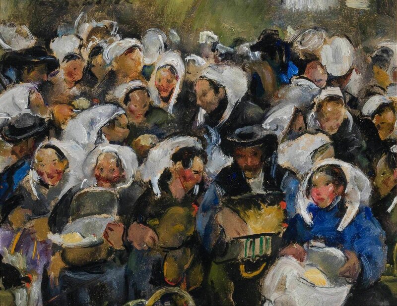 Martha Walter, ‘Butter Market at Morlain’, 1921, Painting, Oil on board, Doyle
