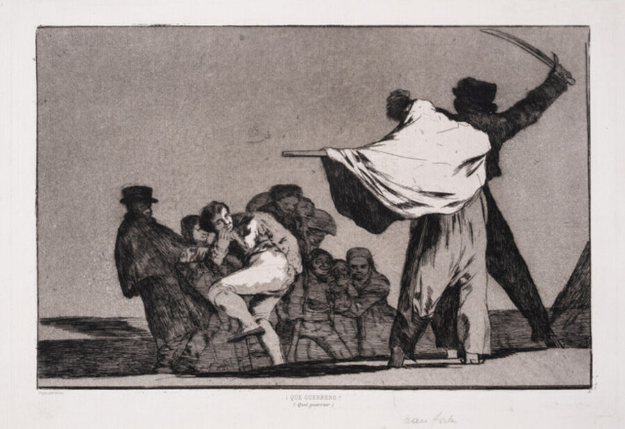 Dos a uno, meten la paja en el culo (Qué guerrero), from the four additional plates for 'Los Proverbios'
