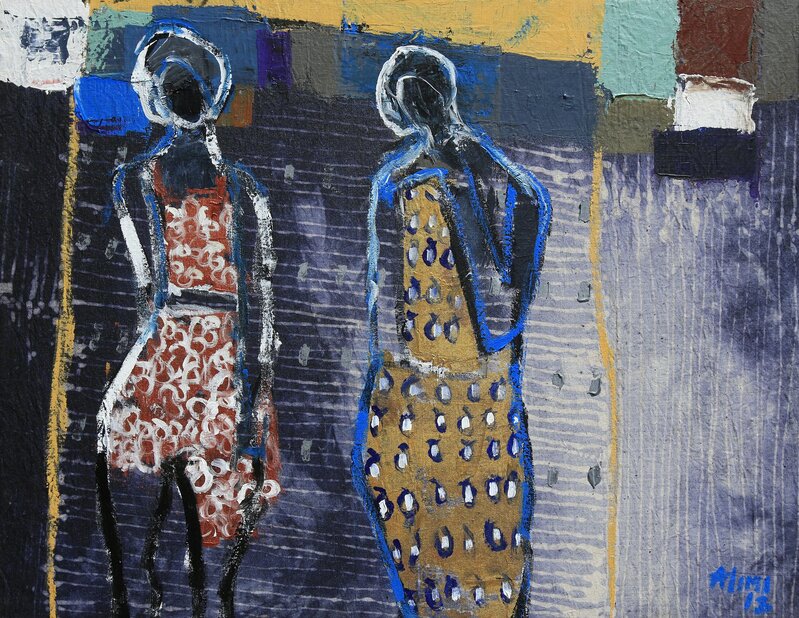 Alimi Adewale, ‘Upper Crusters III’, Painting, Acrylic on purposely dyed canvas, Arthouse - The Space (Nigeria)