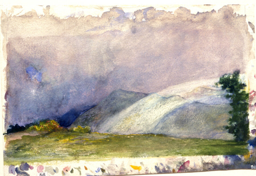 Behind the House, Nuuanu Valley, Honolulu, Rainbow on Mountains.