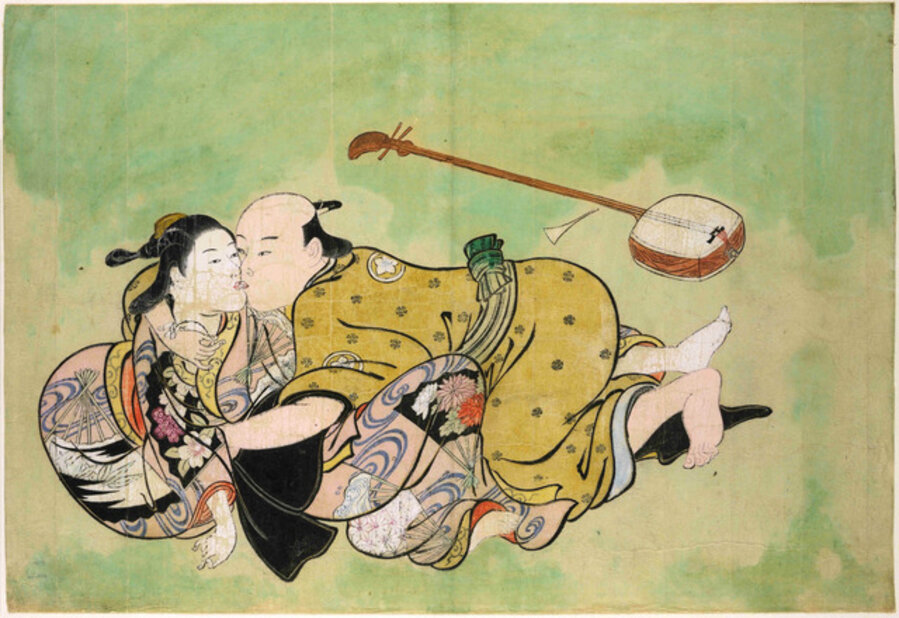 Sexual dalliance between man and geisha