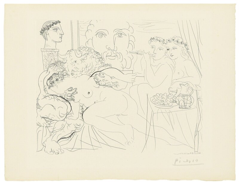 Pablo Picasso, ‘Minotaure caressant une femme, from: La Suite Vollard’, 1933, Print, Etching on Montval laid paper, Christie's