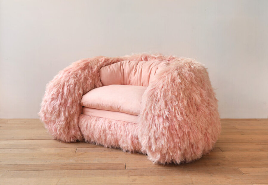 Pink Furry Armchair