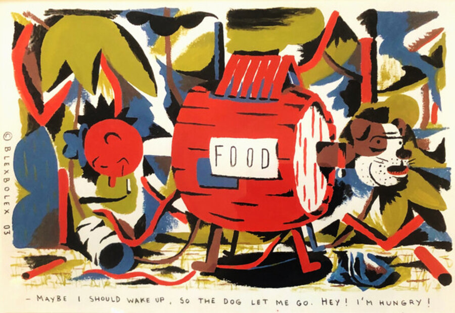 -maybe I should wake up the, so the dog let me go. Hey! I'm hungry!