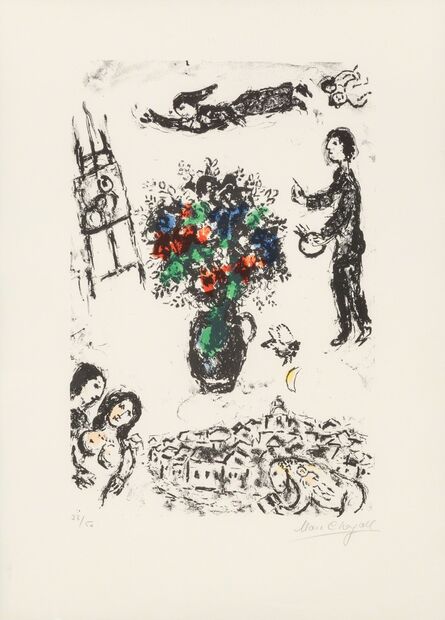 Marc Chagall, ‘Bouquet sur la ville’, 1983