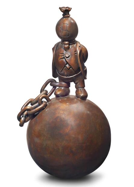 Tom Otterness, ‘Money bag man with ball and chain’, 1995