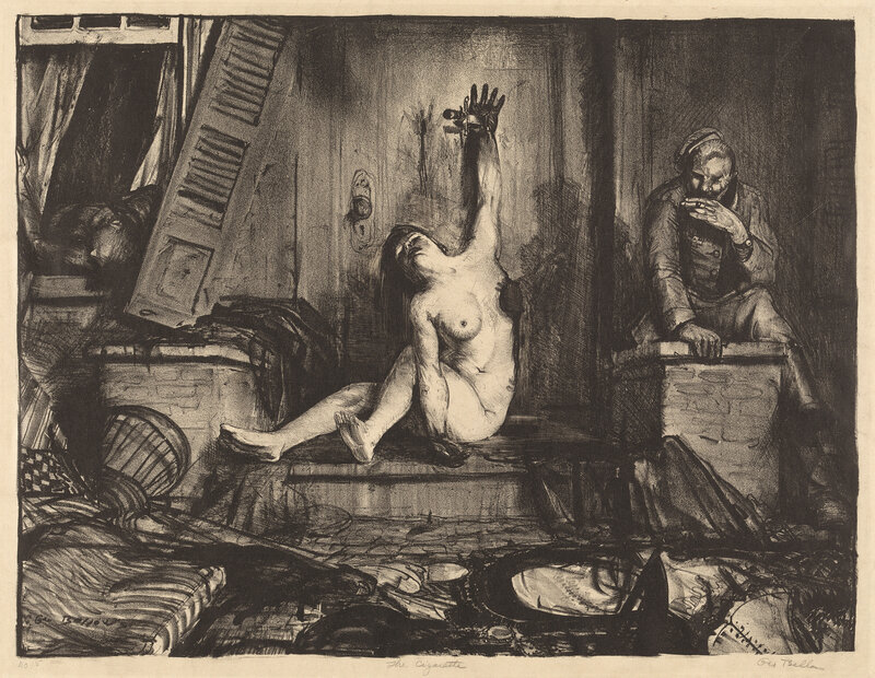 George Bellows, ‘The Cigarette’, 1918, Print, Lithograph on japanese vellum, National Gallery of Art, Washington, D.C.