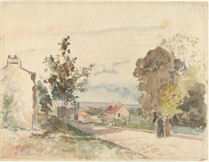 Camille Pissarro, ‘The Road from Versailles to Louveciennes’, ca. 1872, Drawing, Collage or other Work on Paper, Watercolor over graphite, National Gallery of Art, Washington, D.C.