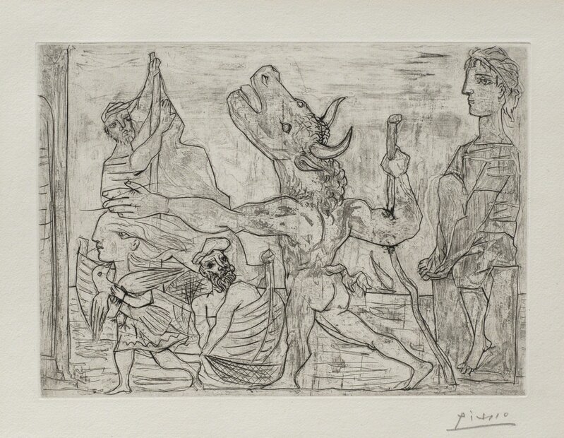 Pablo Picasso, ‘Minotaure Aveugle Guide par une Fillette, III’, 1934, Print, Etching & aquatint on paper, Odon Wagner Gallery