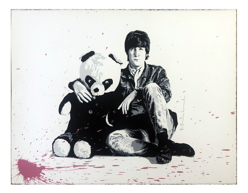Mr. Brainwash, ‘'All You Need is Love'’, 2010, Print, 6-color screen print on hand-torn archival fine art paper. Hand-finished in pink spray paint., Signari Gallery