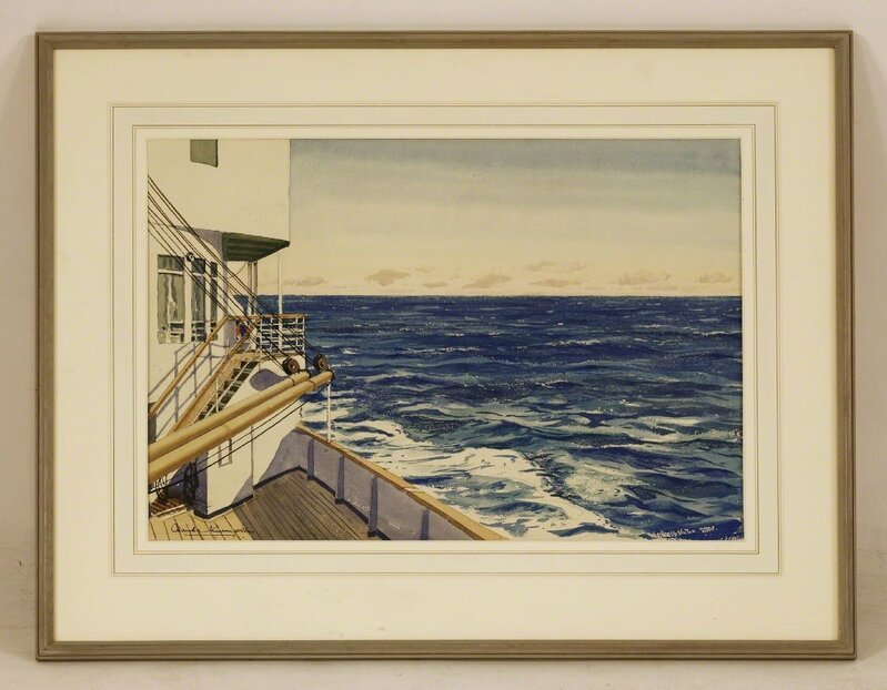 Claude Muncaster, ‘'ON BOARD S.S. ARCADIA IN THE INDIAN OCEAN'’, Drawing, Collage or other Work on Paper, Watercolour, Sworders