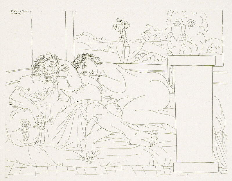 Pablo Picasso, ‘LE REPOS DU SCULPTEUR, IV (B. 174; G/B 327; S.V. 65)’, 1933, Print, Etching on Montval laid paper, Marc Rosen Fine Art Ltd