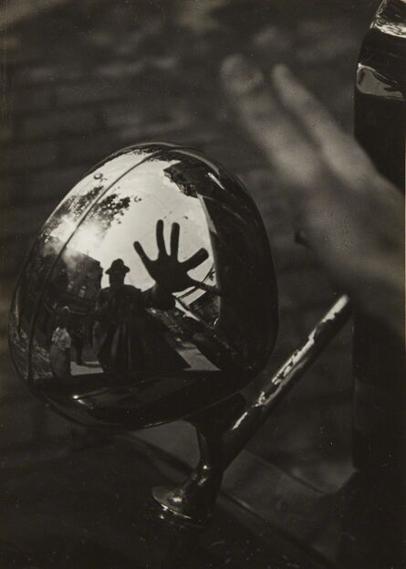 Imre Kinszki, ‘Self-Portrait in Reflection of Car Headlight’, circa 1934